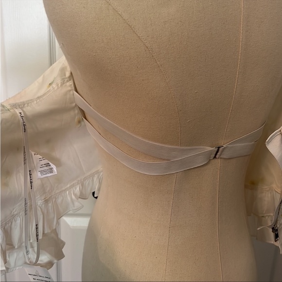 For Love & Lemons Abby Crop Top Blouse Small NWT Embroidered White Yellow Daisy - Picture 14 of 14